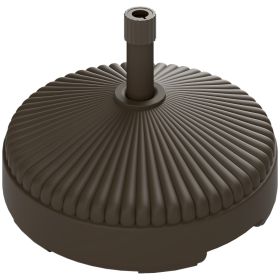 Round Patio Umbrella Base Holder, Heavy Duty Outdoor Umbrella Stand Base, Filled Up To 62lbs With Stand Or 51lbs With Water For Garden, Poolside, (Option: Brown)