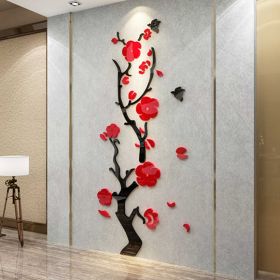 Plum Blossom Porch Decoration Wall Stickers (Option: Red-Small)
