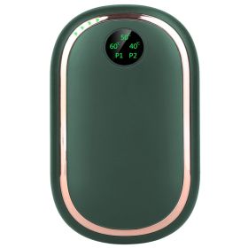 2 Colors Options -- 1Pc Rechargeable Hand Warmer Electric Hand Heater Portable Reusable Pocket Warmer Power Bank With Digital Display Sunset Ligh (Option: Green)