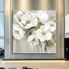 Hand Painted Oil Painting Wall Art Flower Modern Abstract Living Room Hallway Bedroom Luxurious Decorative Painting (style: 01, size: 120x120cm)